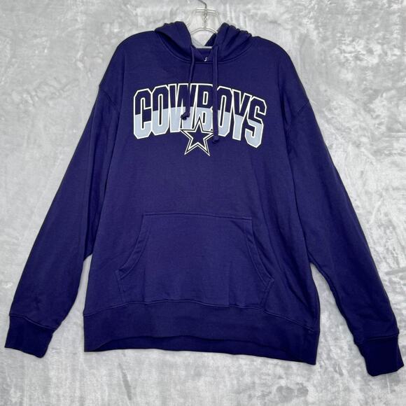 Dallas Cowboys NFL Authentic Mens XL Blue Pullover Hoodie Sweatshirt Pockets - Picture 1 of 9